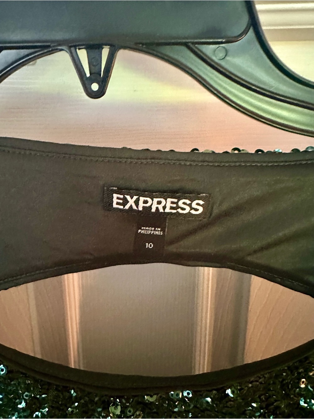 Express Emerald Green Sequin Mini Dress - Picture 4 of 4